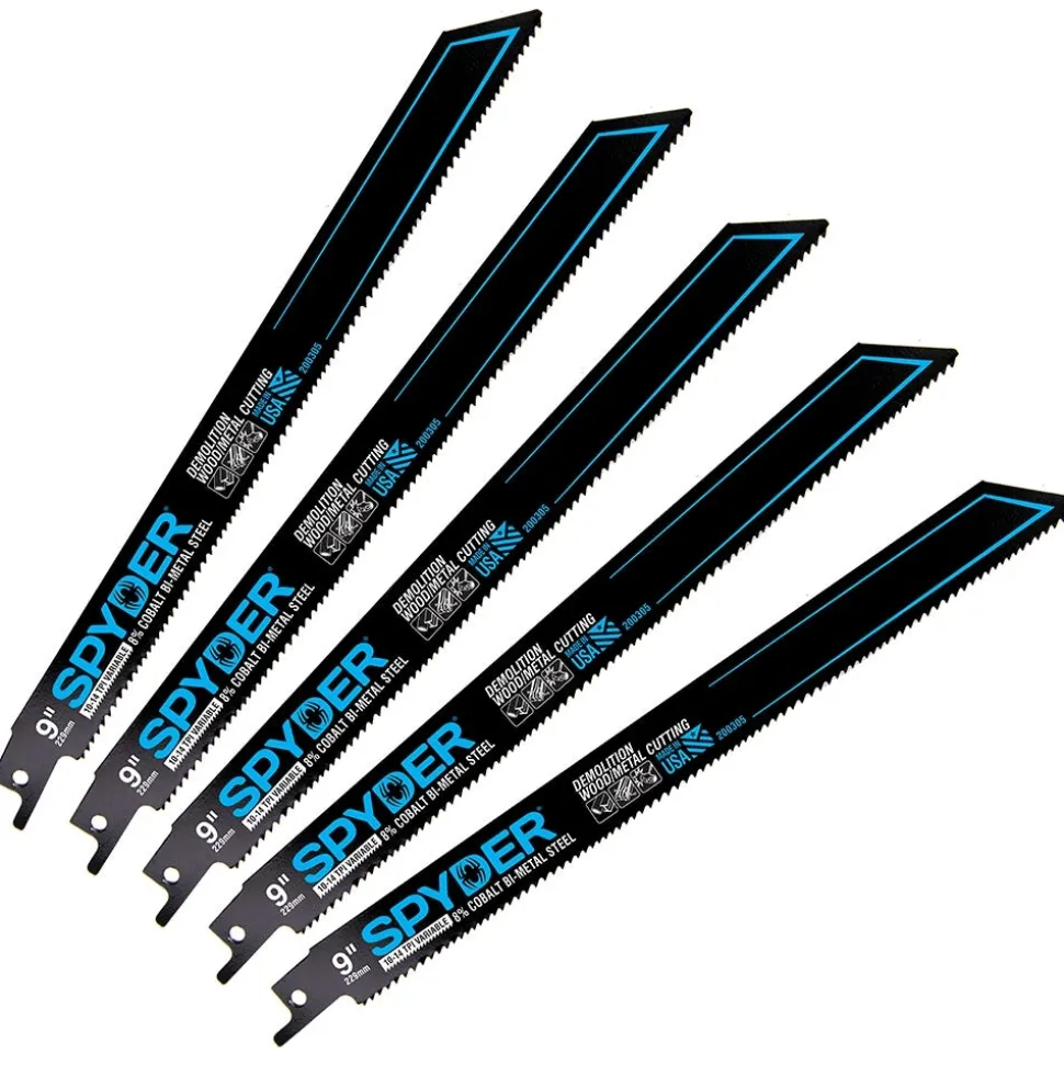 Spyder 9" 10/14-TPI Metal Cutting Reciprocating Saw Blades (5-Pack) 200305