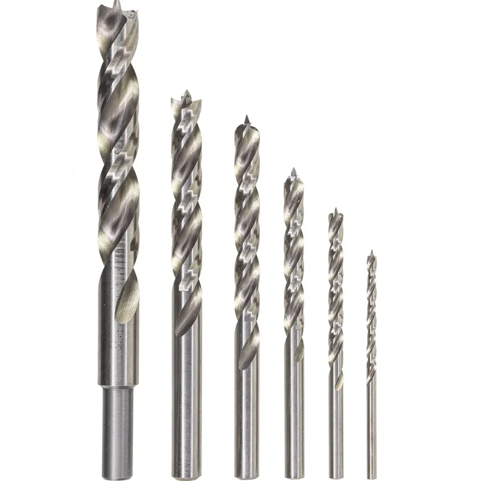 Spyder 6-Piece Assorted Brad Point High Speed Steel Twist Drill Bit Set (1/8, 3/16, 1/4, 5/16, 3/8, 1/2") 11035