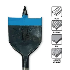 Spyder 14-Piece Assorted Woodboring Spade Bit Set (1/4, 5/16, 3/8, 7/16, 1/2, 9/16, 5/8, 11/16, 3/4, 13/16, 7/8, 15/16, 1, 1-1/8