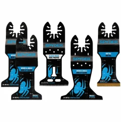 Spyder 5-Piece Bi-Metal Wood And Metal Cutting Oscillating Tool Blade (1-3/4, 2-1/2, and 1-3/8") 70000