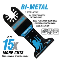 Spyder 5-Piece Bi-Metal Wood And Metal Cutting Oscillating Tool Blade (1-3/4, 2-1/2, and 1-3/8") 70000