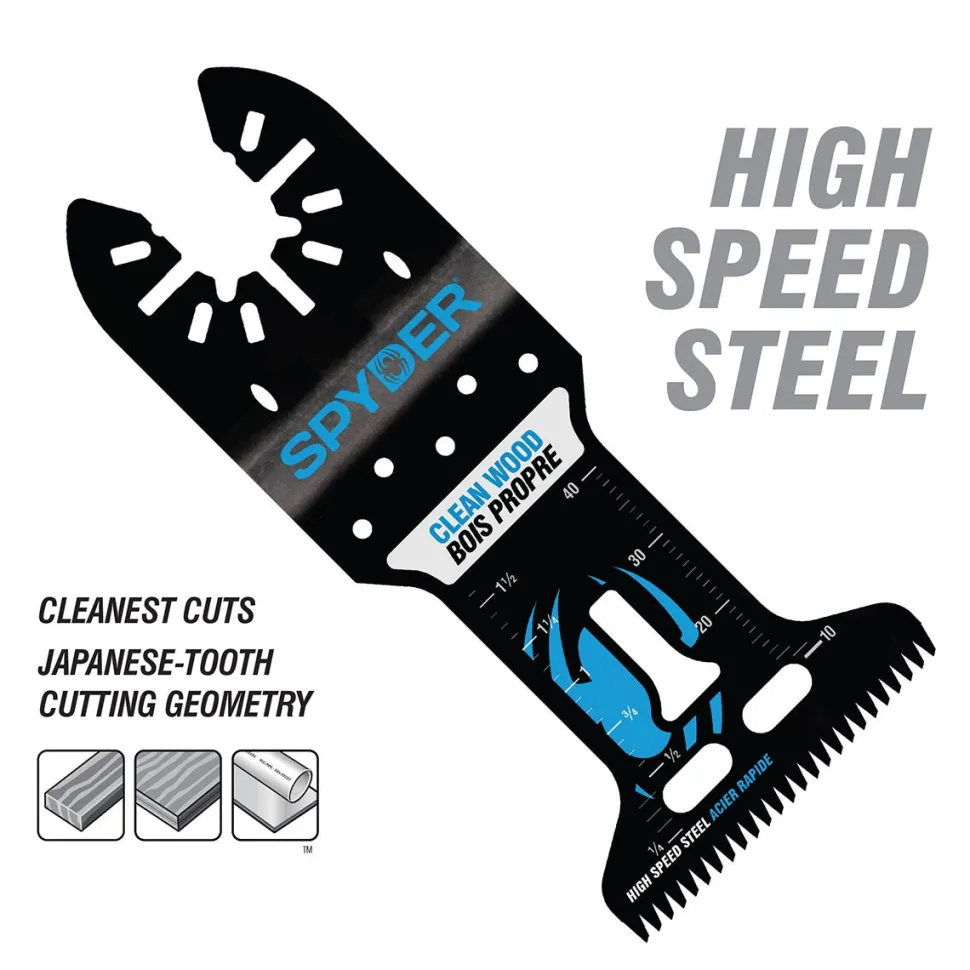 Spyder 5-Piece Bi-Metal Wood And Metal Cutting Oscillating Tool Blade (1-3/4, 2-1/2, and 1-3/8") 70000