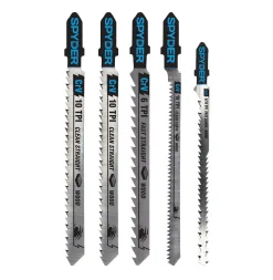 Spyder 5-Piece Double And Single Sided T-Shank High-Carbon Steel Jigsaw Blade Set 300061