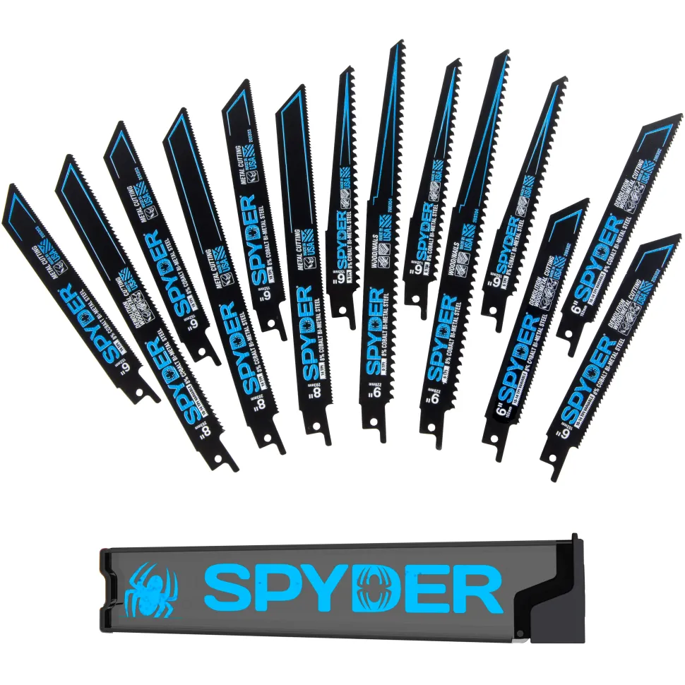 Spyder 14-Piece Wood/Metal Cutting Reciprocating Saw Blade Set 200308