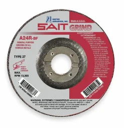 United Abrasives Sait 4-1/2" x 1/4" x 7/8" Type 27 Long Life Grinding Wheel A24R 20063