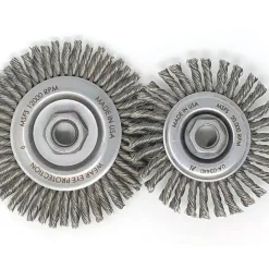 United Abrasives Sait Pipeline/Stringer Bead Brushes (Carbon Steel), 4-1/2" Dia x .020" Wire Size x 5/8-11" Arbor, 6-Pack 03455