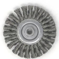 United Abrasives Sait Threaded Regular Twist Knot Wheels (Carbon Steel), 4" Dia x .020" Wire Size x 5/8-11" Arbor, 6-Pack 03460