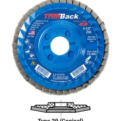 United Abrasives Sait TrimBack Flap Disc (Type 29) 4-1/2" x 5/8"-11, 60 Grit 70912