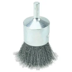 Weiler Crimped Wire Solid End Brush, Steel, 1" x 0.006" Wire, 22000 RPM, 1/4" Stem 10009