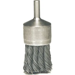 Weiler Knot Wire End Brush, Steel Bristles, 3/4" x 0.020" Wire, 25000 RPM, 1/4" Stem 10026