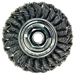 Weiler Standard Twist Knot Wire Wheel, 4" x 1/2", 0.020" Steel Wire, 20000 RPM 13120